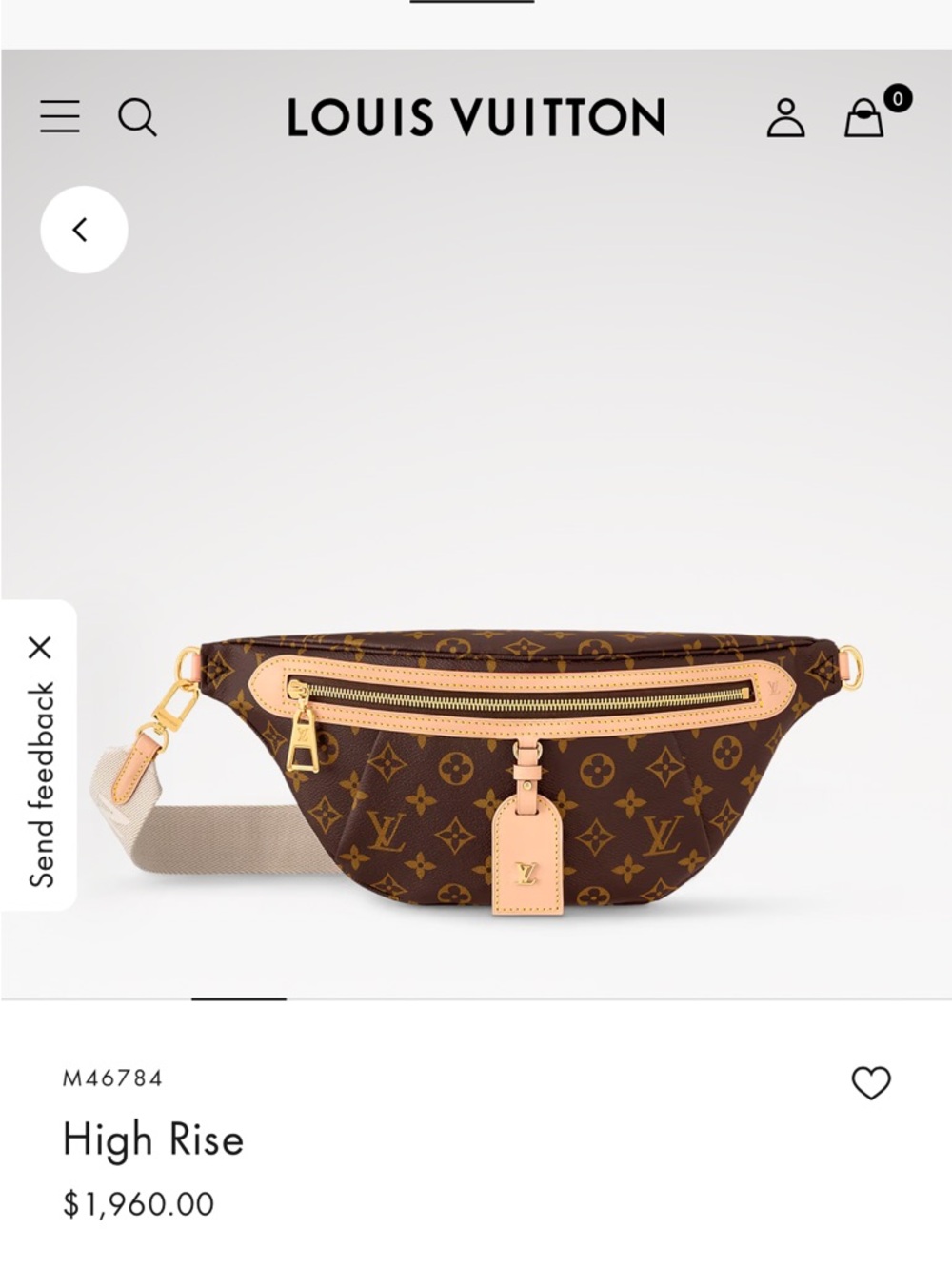 LOUIS VUITTON | High Rise Monogram Crossbody Bumbag with Ivory Branded Strap - Picture 15 of 17